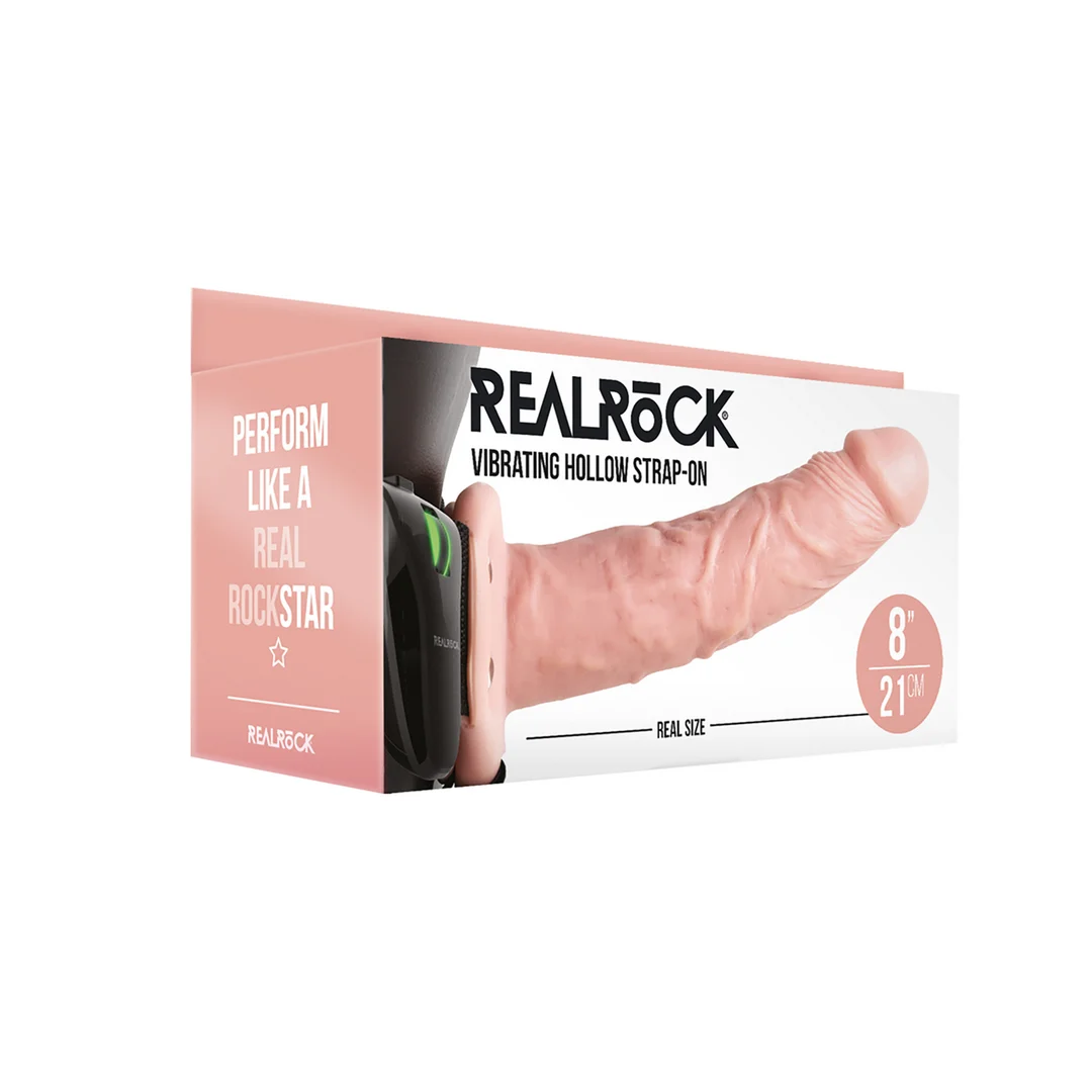 Vibrador realista · arnés hueco con mando a distancia · RealRock RealRock by Shots - Imagen 4