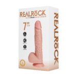 Vibrador realista con ventosa y compatible con arnés – RealRock Nude (18 cm) RealRock by Shots