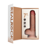 Vibrador realista con ventosa y compatible con arnés – RealRock Nude (18 cm) RealRock by Shots - Imagen 6