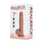Vibrador realista con ventosa y compatible con arnés – RealRock Nude (18 cm) RealRock by Shots - Imagen 10