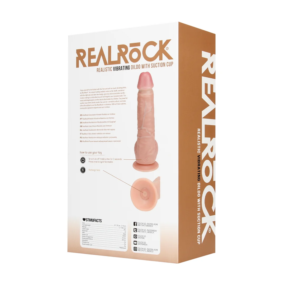 Dildo vibrador RealRock con ventosa - Imagen 2