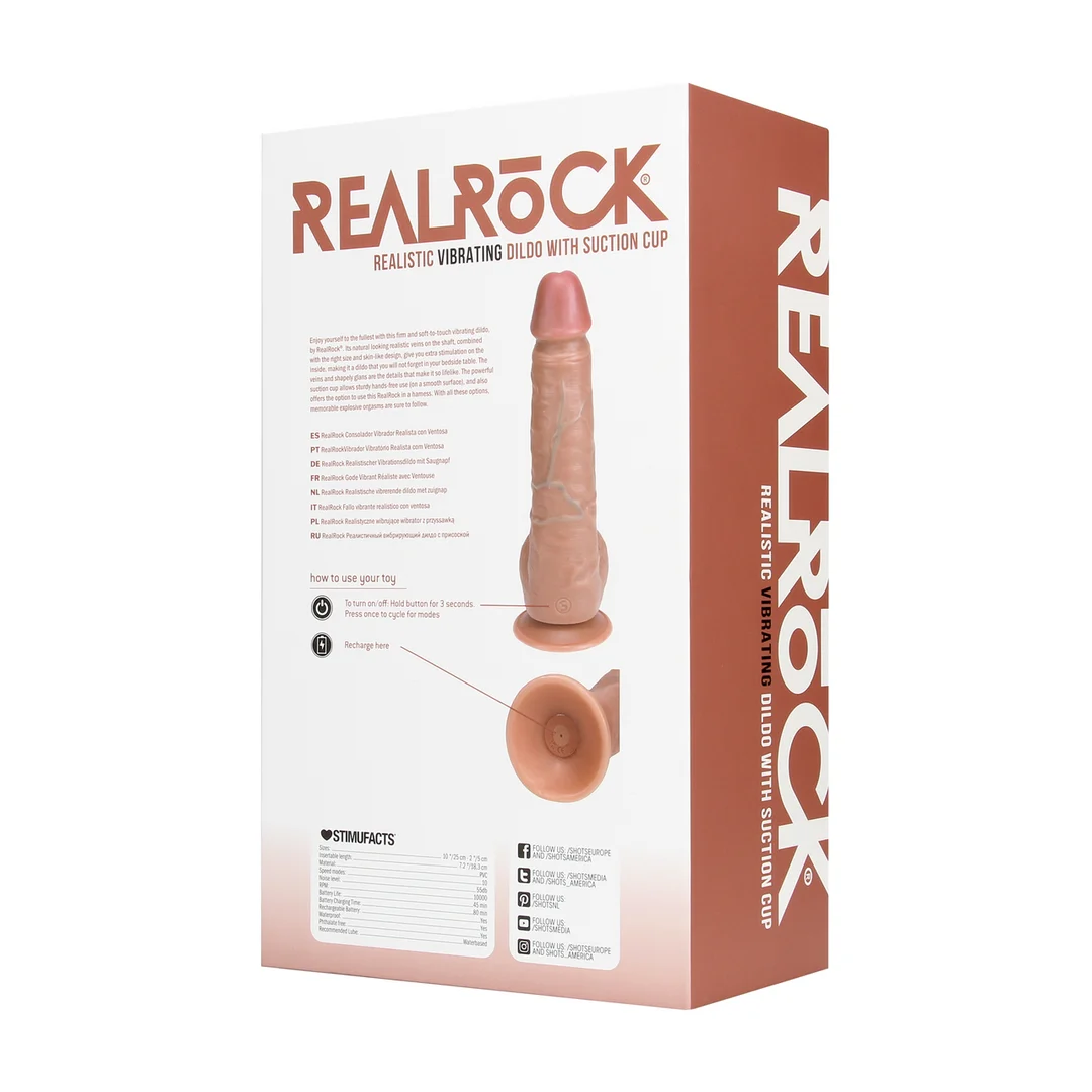Dildo vibrador RealRock con ventosa - Imagen 8
