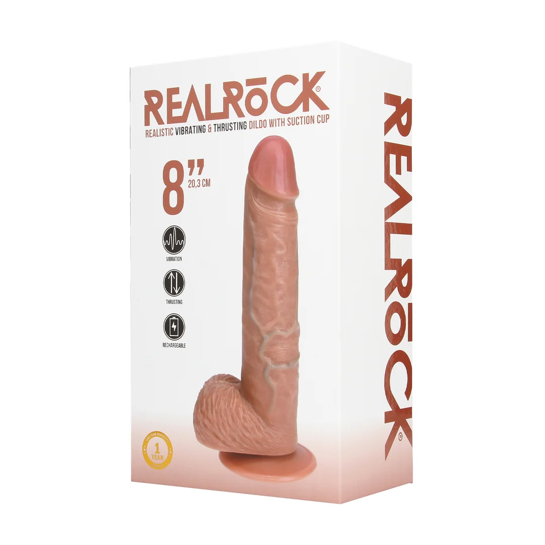Vibrador realista con ventosa y compatible con arnés, RealRock flesh de RealRock by Shots - Imagen 10