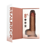 Vibrador realista con ventosa y compatible con arnés, RealRock flesh de RealRock by Shots - Imagen 12