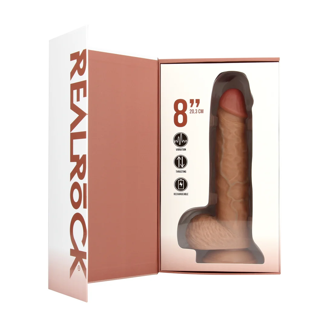 Vibrador realista con ventosa y compatible con arnés, RealRock flesh de RealRock by Shots - Imagen 12