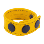 Anillo para el pene de cuero amarillo Cocky