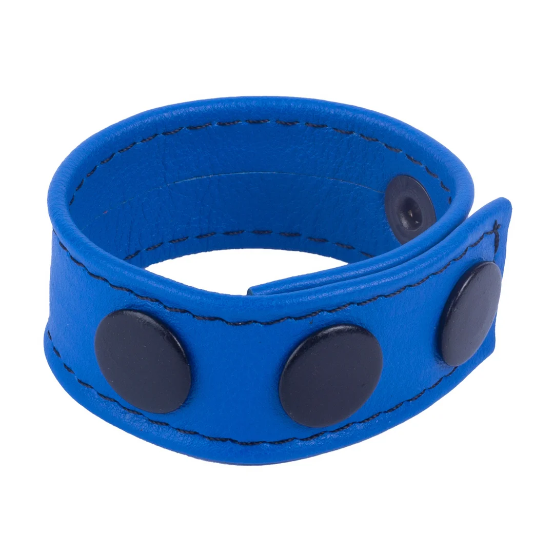 Anillo ajustable de piel Cocky de Red Leather, azul - Imagen 1