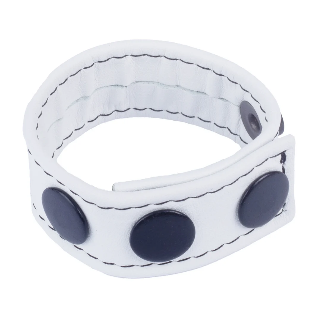Anillo ajustable de piel Cocky de Red Leather, blanco - Imagen 1