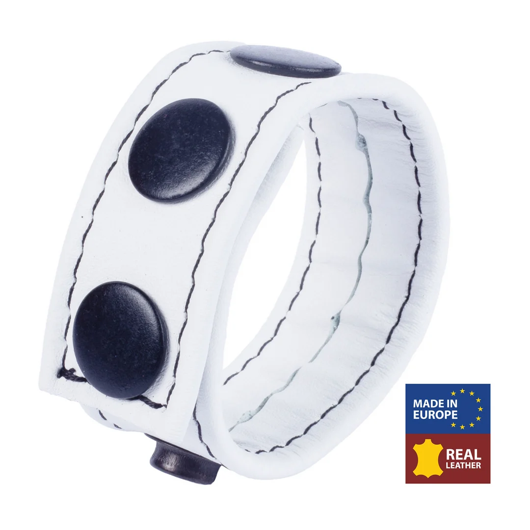 Anillo ajustable de piel Cocky de Red Leather, blanco - Imagen 3