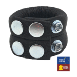 Estirador de testículos ajustable de piel Red Leather, negro - Imagen 3