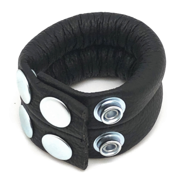 Estirador de testículos ajustable de piel Red Leather, negro