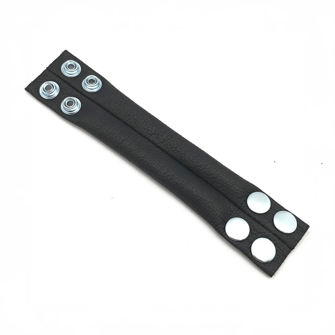 Estirador de testículos ajustable de piel Red Leather, negro - Imagen 2