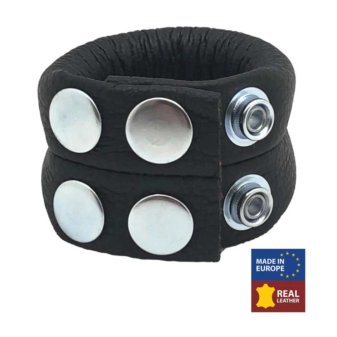Estirador de testículos ajustable de piel Red Leather, negro - Imagen 3