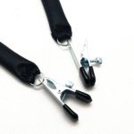 Pinza para pechos con peso de cuero, 2 x 80 g, negra y plateada - Imagen 3