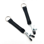 Pinza para pechos con peso de cuero, 2 x 80 g, negra y plateada - Imagen 4