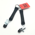 Pinza para pechos con peso de cuero, 2 x 80 g, negra y plateada
