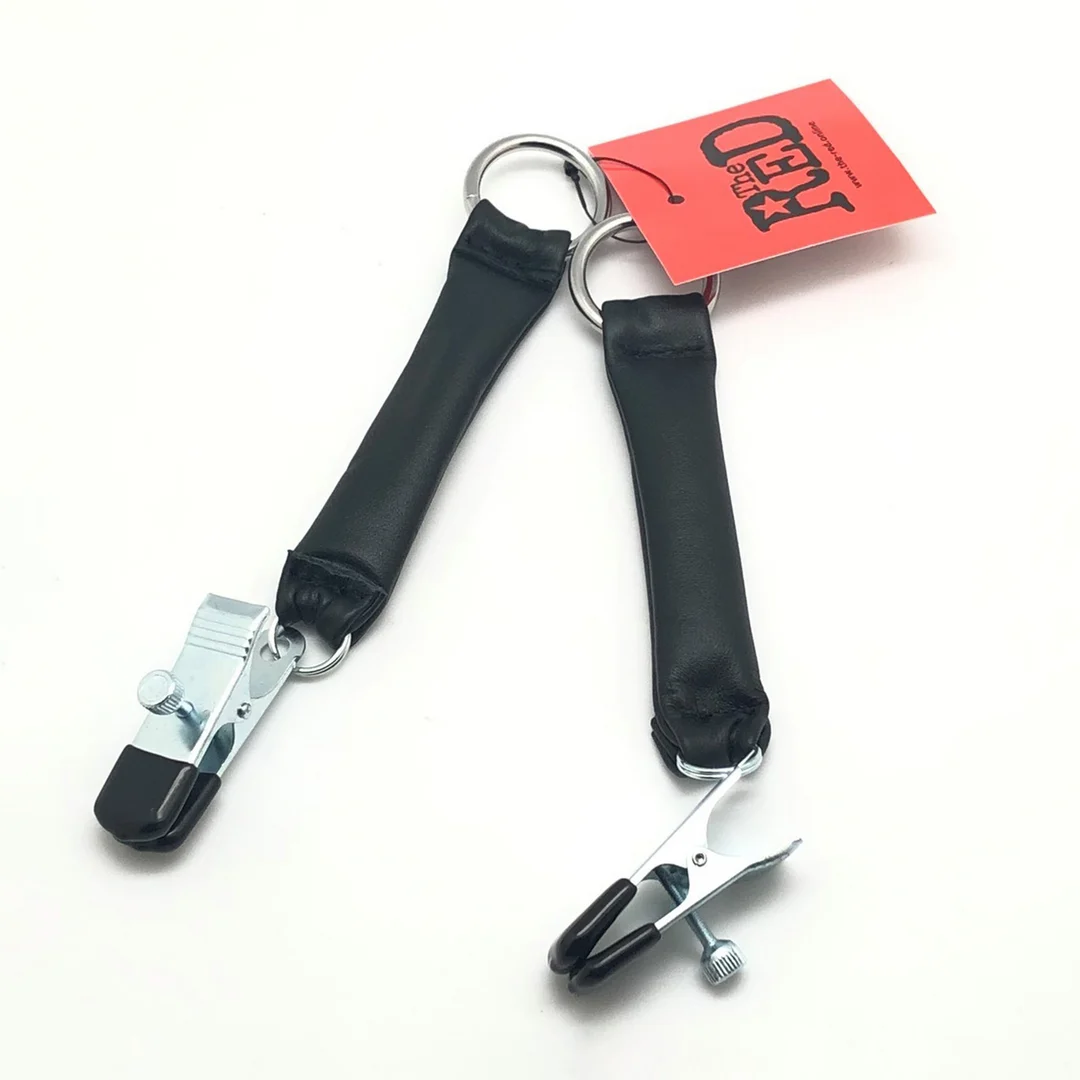 RL-29380-5 Pinza para pechos con peso de cuero, 2 x 80 g, negra y plateada - Imagen 1