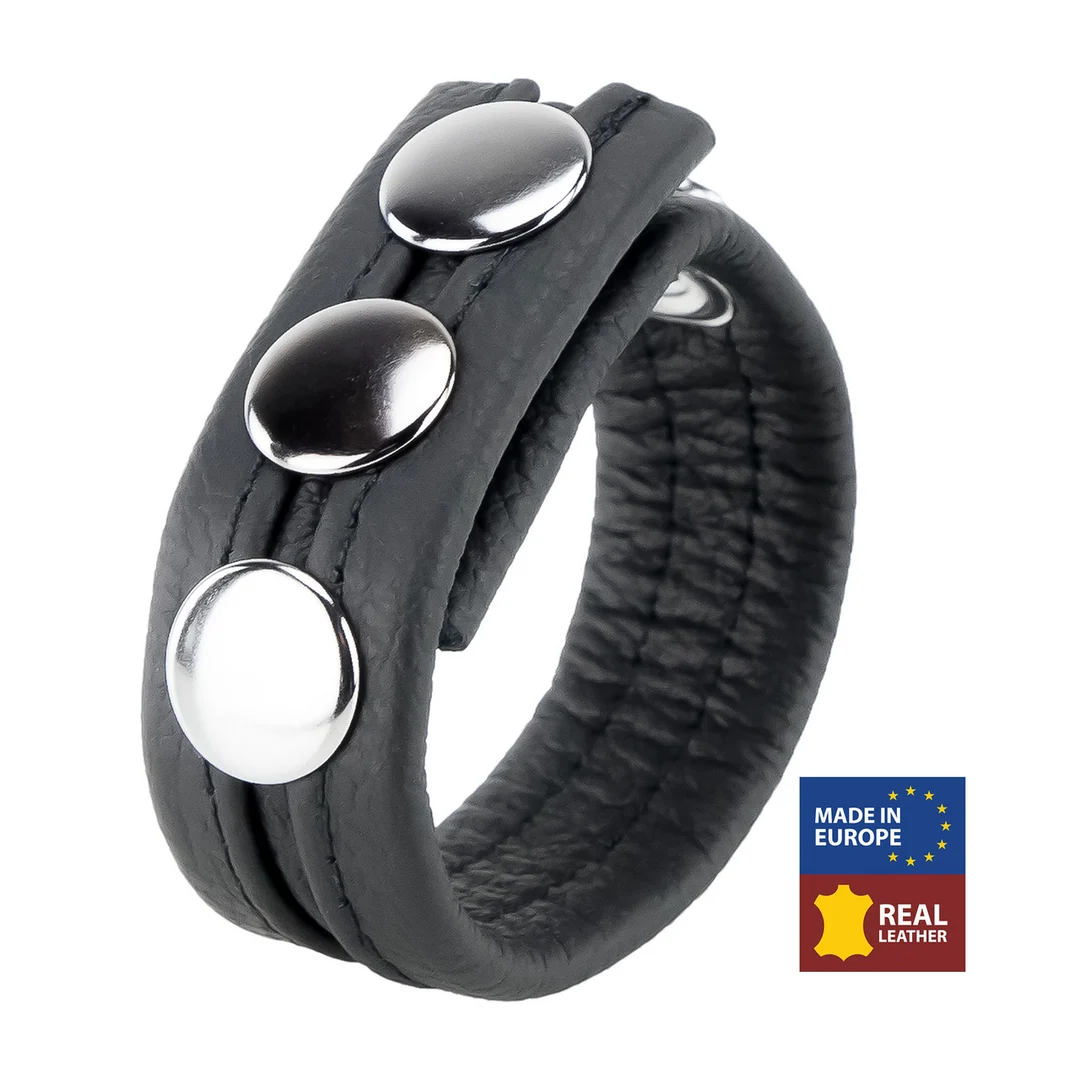 Anillo ajustable para el pene de cuero - Imagen 4