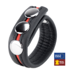 Anillo ajustable para el pene de cuero rojo - Imagen 4