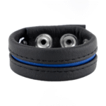 Anillo ajustable de piel azul