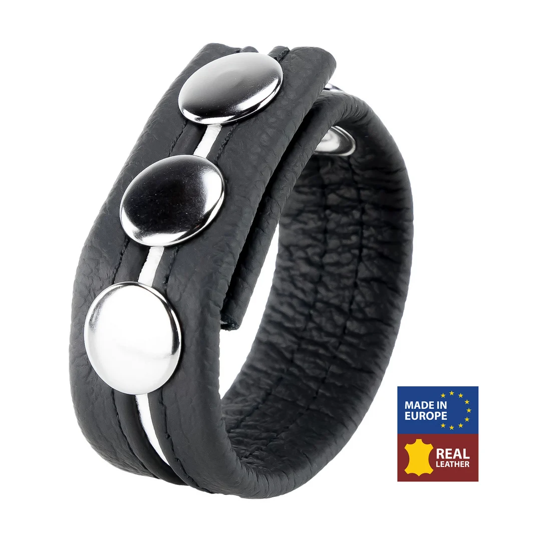 Anillo ajustable de piel blanco - Imagen 4