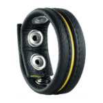 Anillo peneano ajustable de piel amarillo