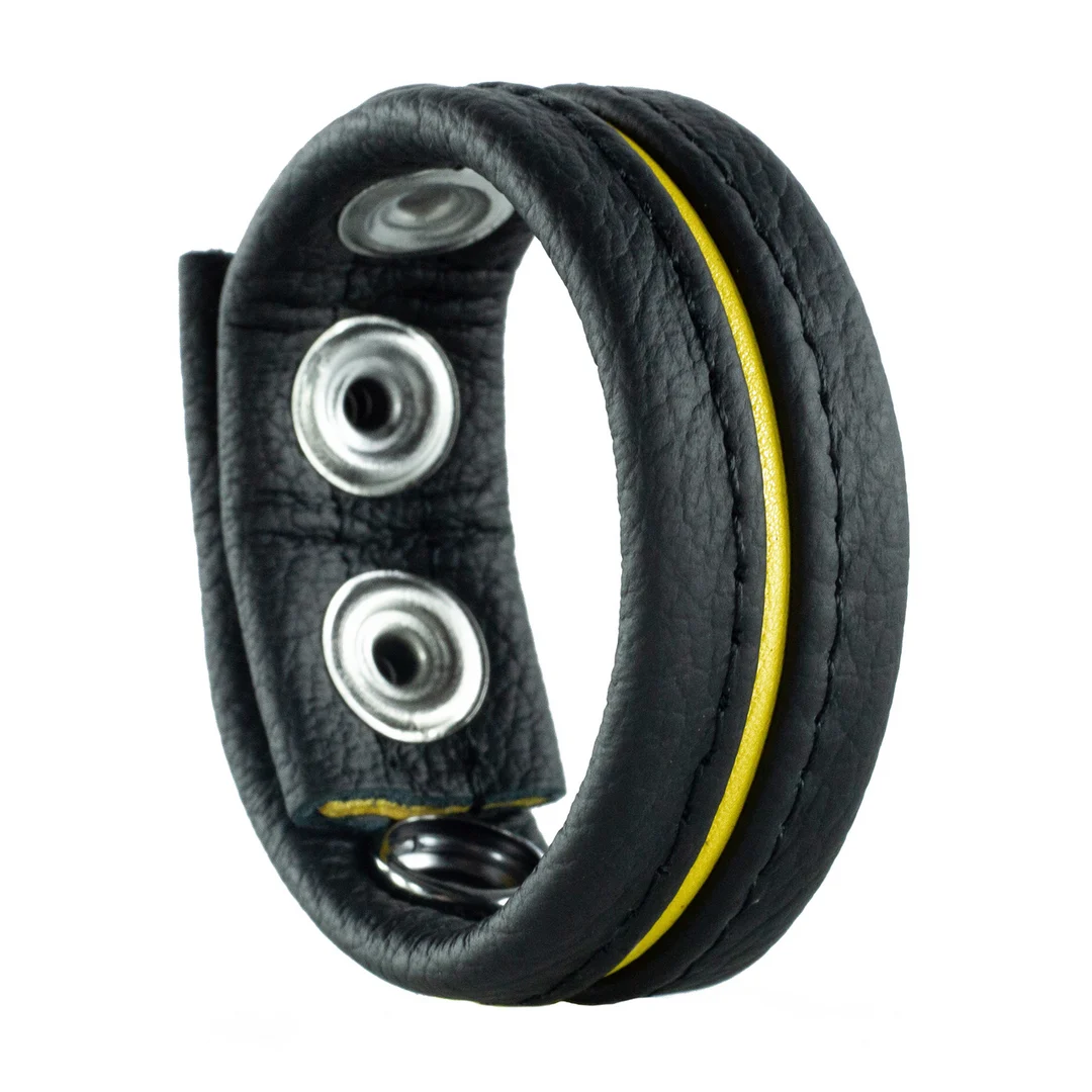Anillo peneano ajustable de piel amarillo - Imagen 1