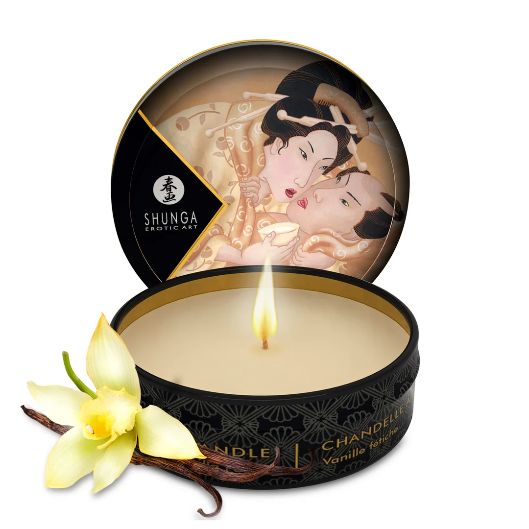 Vela de masaje – Mini vela de masaje y de ambiente – Vainilla – Shunga – 30 ml - Imagen 2