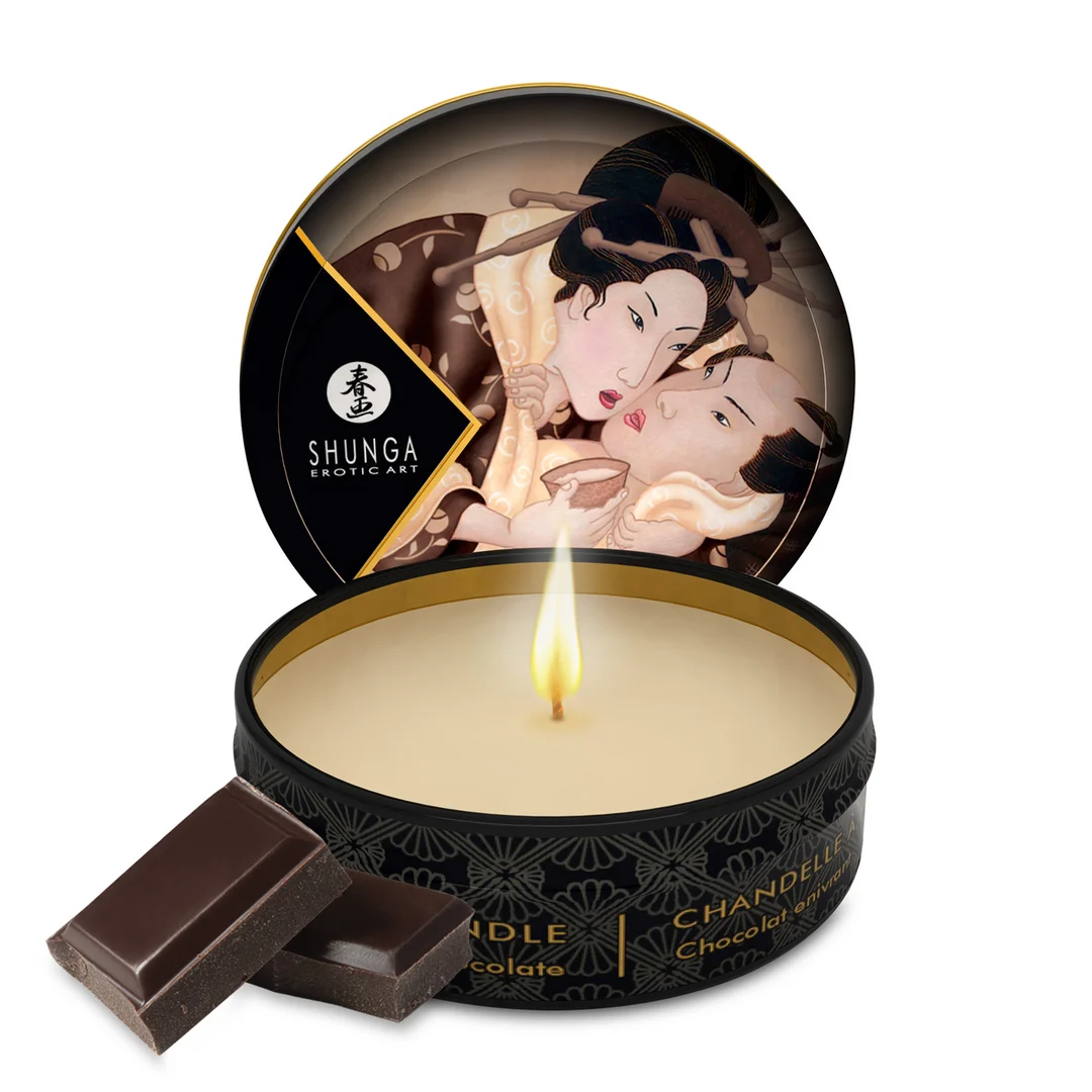 Vela de masaje – Mini vela de masaje y ambiente 2 en 1 – Chocolate Adictivo – 30 ml - Imagen 2