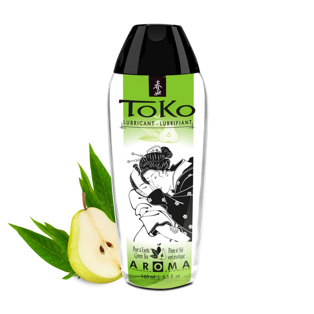 Lubricante con sabor, a base de agua y ultrasuave – Pera y té verde exótico – 165 ml – Shunga - Imagen 2