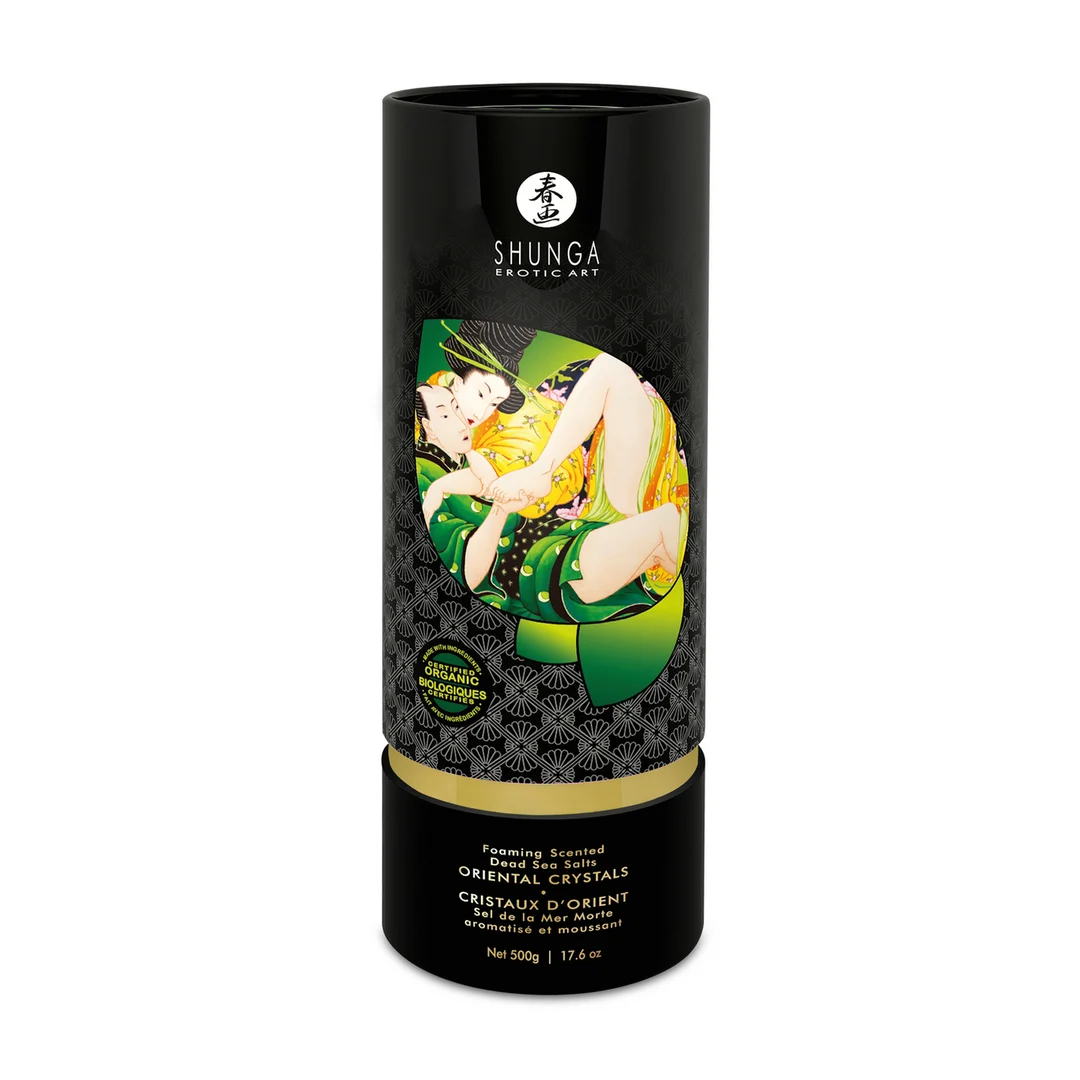 Sales de baño – Cristales orientales con sal del mar Muerto, espumosos – Flor de loto – Shunga – 17,6 oz / 500 gr - Imagen 1