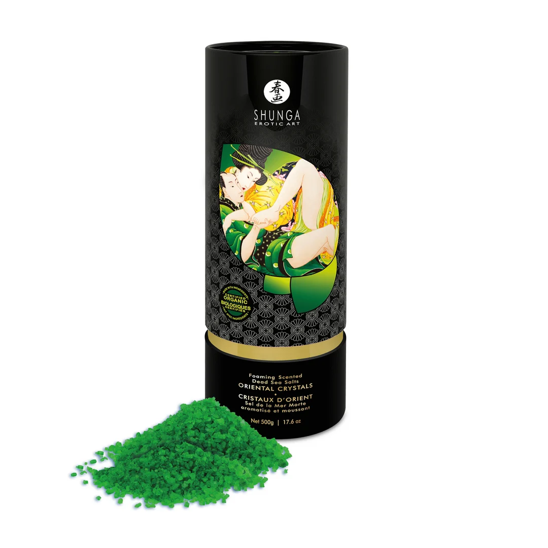 Sales de baño – Cristales orientales con sal del mar Muerto, espumosos – Flor de loto – Shunga – 17,6 oz / 500 gr - Imagen 2