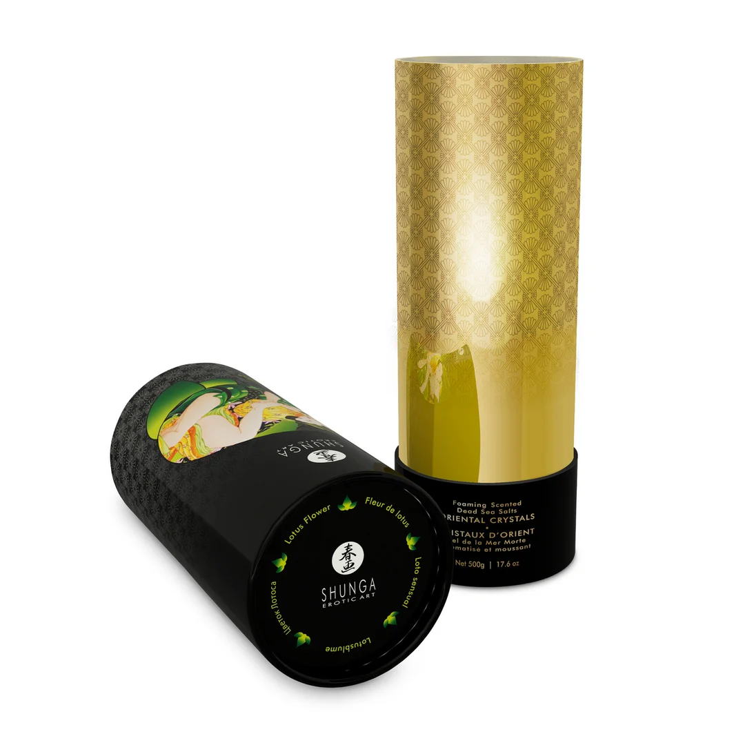 Sales de baño – Cristales orientales con sal del mar Muerto, espumosos – Flor de loto – Shunga – 17,6 oz / 500 gr - Imagen 3