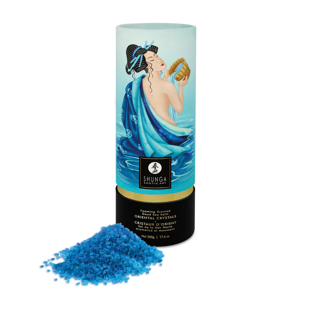 Sales de baño, cristales orientales espumosos de sal del mar Muerto, Ocean Temptations, Shunga, 17,6 oz / 500 gr - Imagen 2