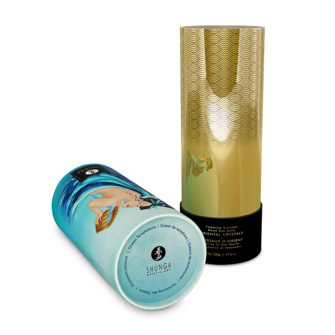 Sales de baño, cristales orientales espumosos de sal del mar Muerto, Ocean Temptations, Shunga, 17,6 oz / 500 gr - Imagen 3