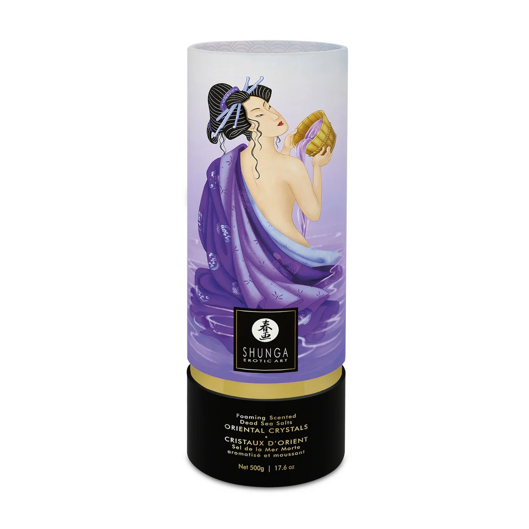 S-6752_1 Sales de baño espumosas Oriental Crystals con sal del mar Muerto, frutas exóticas, 500 gr / 17,6 oz - Imagen 1