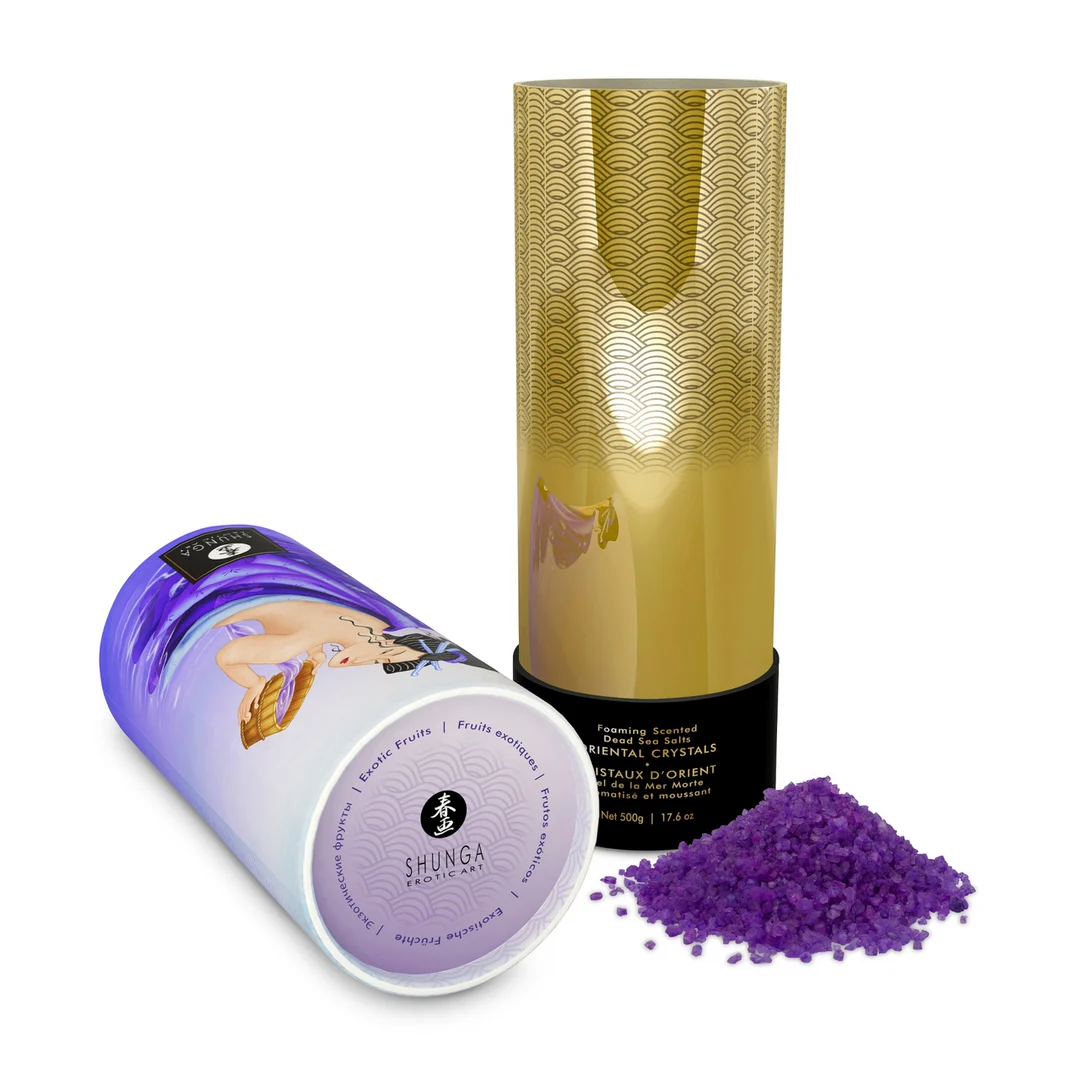 Sales de baño espumosas Oriental Crystals con sal del mar Muerto, frutas exóticas, 500 gr / 17,6 oz - Imagen 4