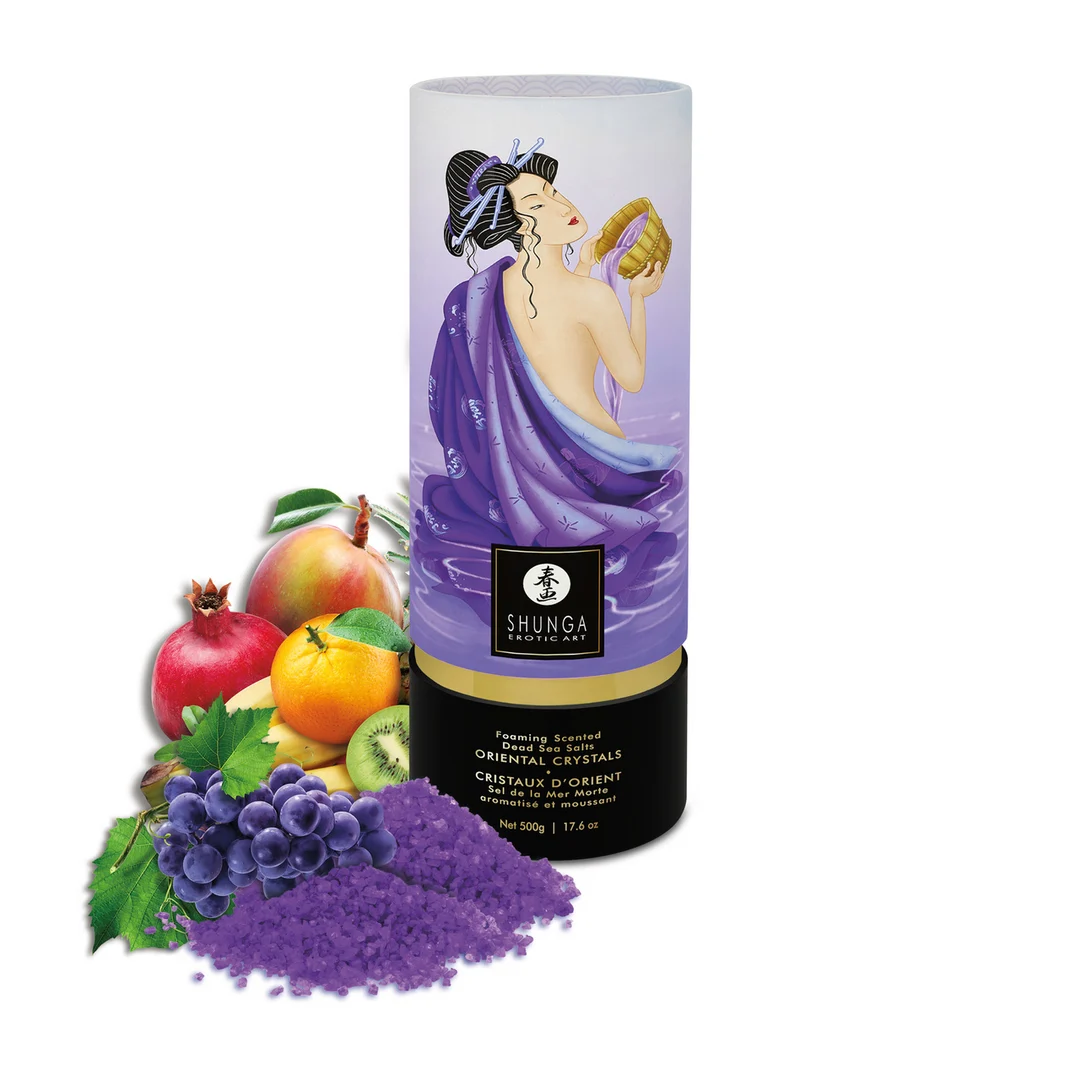 Sales de baño espumosas Oriental Crystals con sal del mar Muerto, frutas exóticas, 500 gr / 17,6 oz - Imagen 5