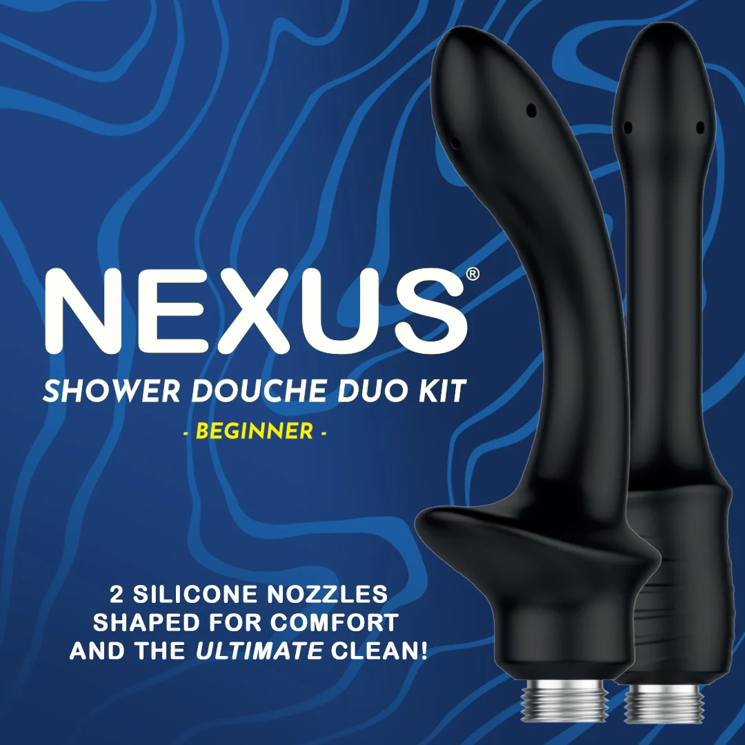 Ducha anal – Kit de ducha Shower Douche Duo para principiantes con 2 boquillas de silicona, negro – Nexus - Imagen 6