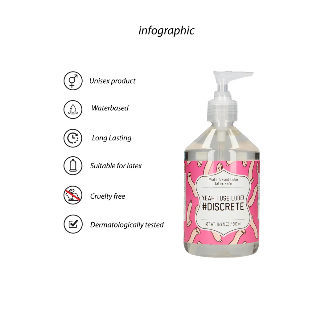 Lubricante de base acuosa, dermatológicamente testado, apto para preservativos de látex, sin perfume ni sabor, 500 ml, S-Line by Shots - Imagen 1
