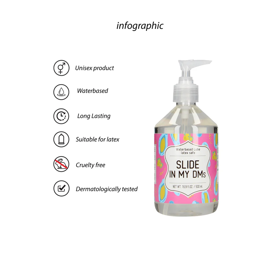 Lubricante a base de agua, dermatológicamente probado y compatible con preservativos de látex, sin perfume ni sabor, 500 ml, S-Line by Shots - Imagen 1
