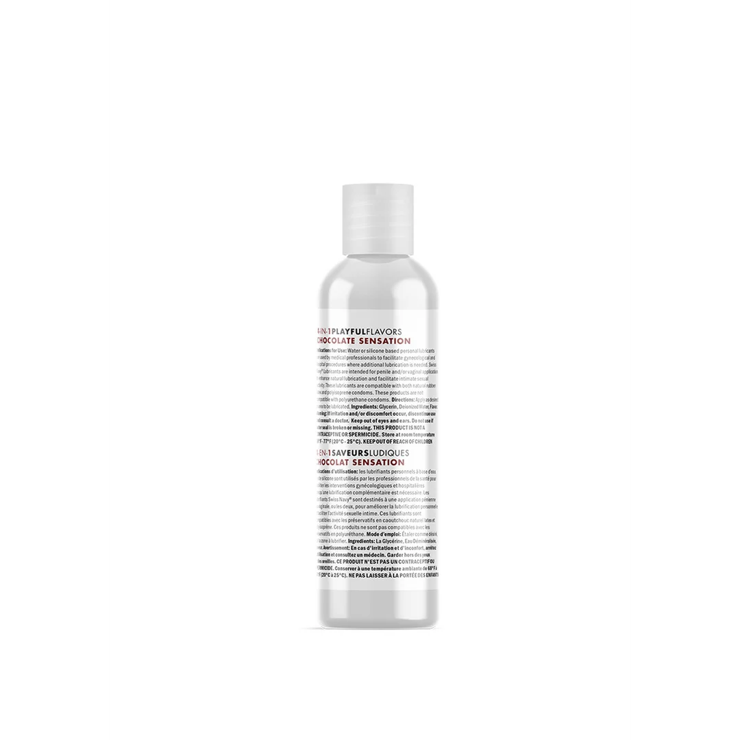 SN4N1FCS1_1 Lubricante con sabor, comestible, de base acuosa y efecto calor, chocolate, 29,5 ml, Swiss Navy - Imagen 1