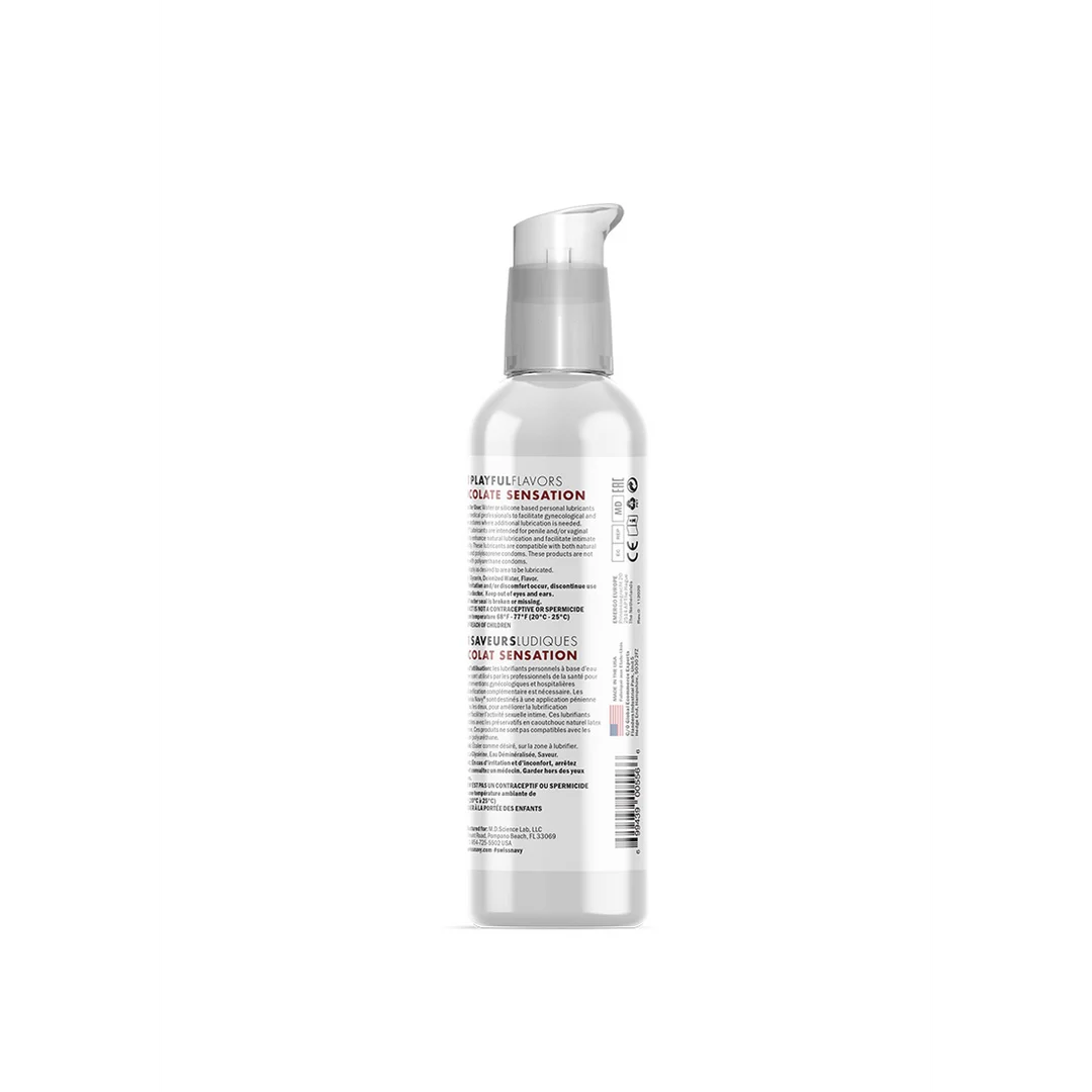 Lubricante con sabor, comestible, de base acuosa y efecto calor, chocolate, 29,5 ml, Swiss Navy - Imagen 5