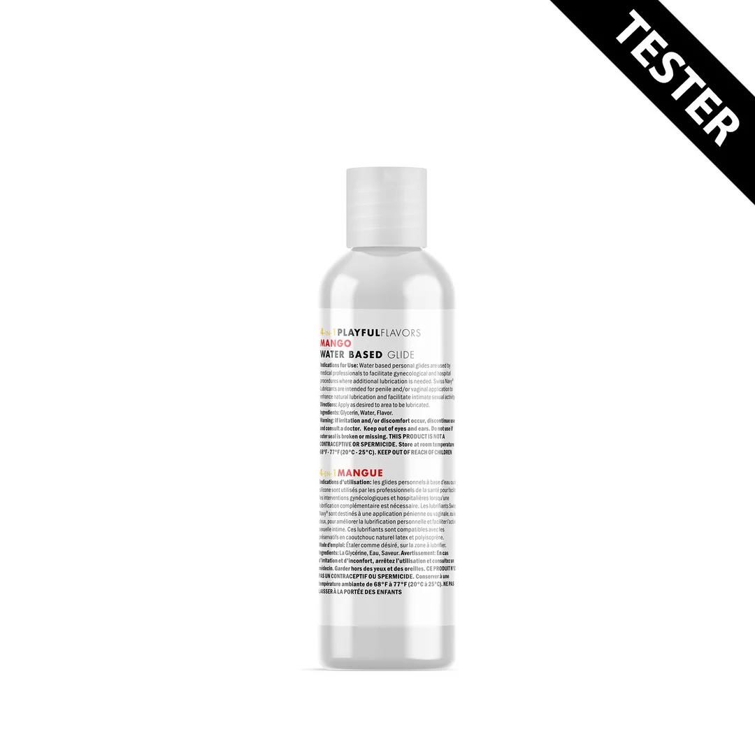 Lubricante con sabor – 4 en 1 Lubricant, tamaño de prueba – Mango – 30 ml – Swiss Navy - Imagen 1