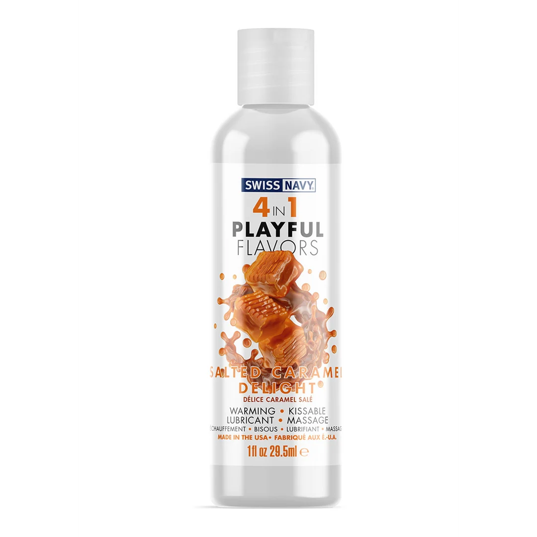Lubricante con sabor – 4 in 1 Playful Flavors – Salted Caramel Delight – 29,5 ml – Swiss Navy - Imagen 2