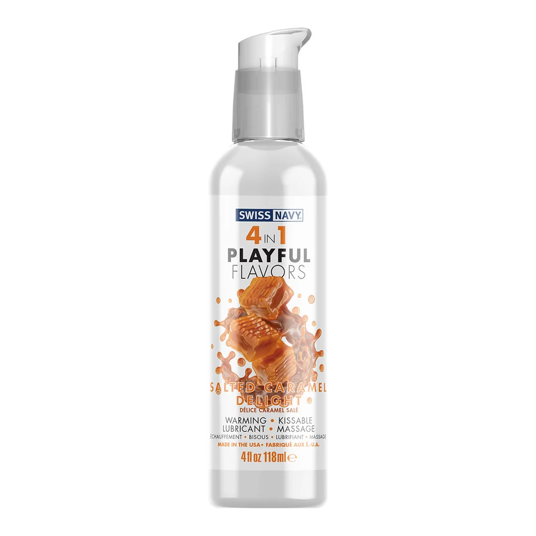 Lubricante con sabor – 4 in 1 Playful Flavors – Salted Caramel Delight – 29,5 ml – Swiss Navy - Imagen 4