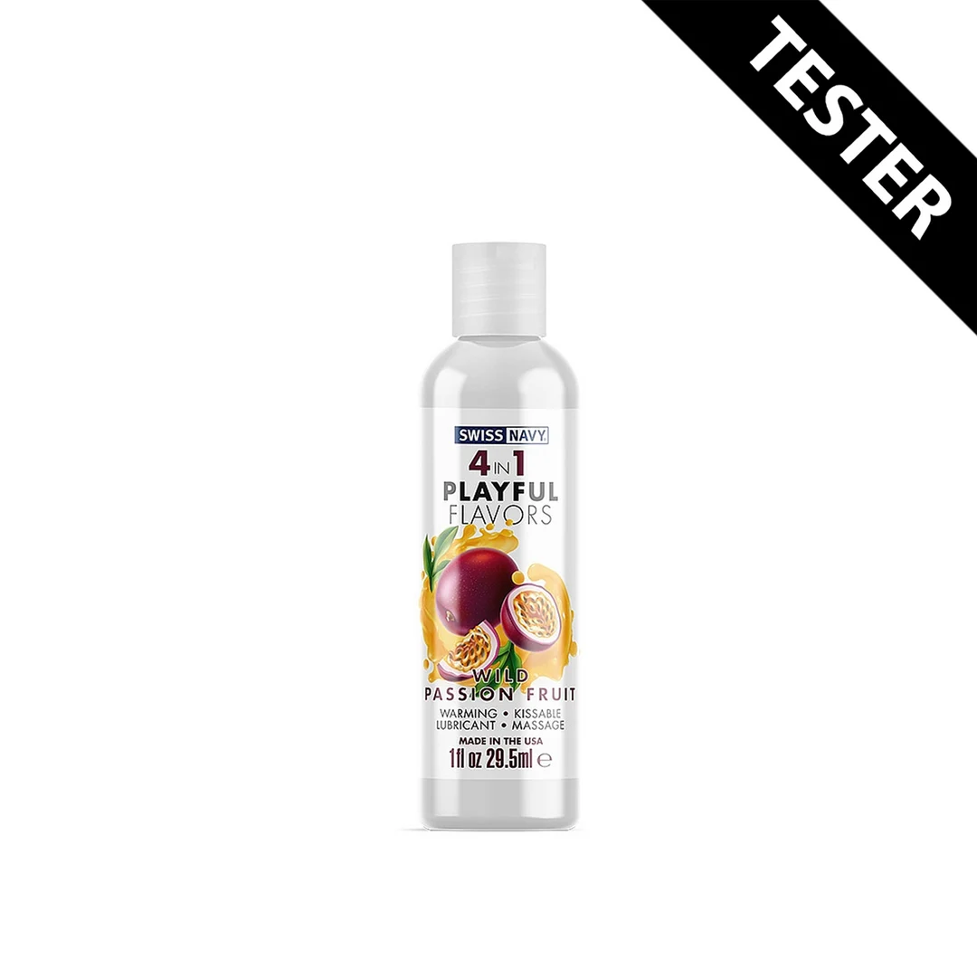 Lubricante con sabor 4 in 1 Playful Flavors, comestible y estimulante del calor, maracuyá, 29,5 ml, Swiss Navy - Imagen 9