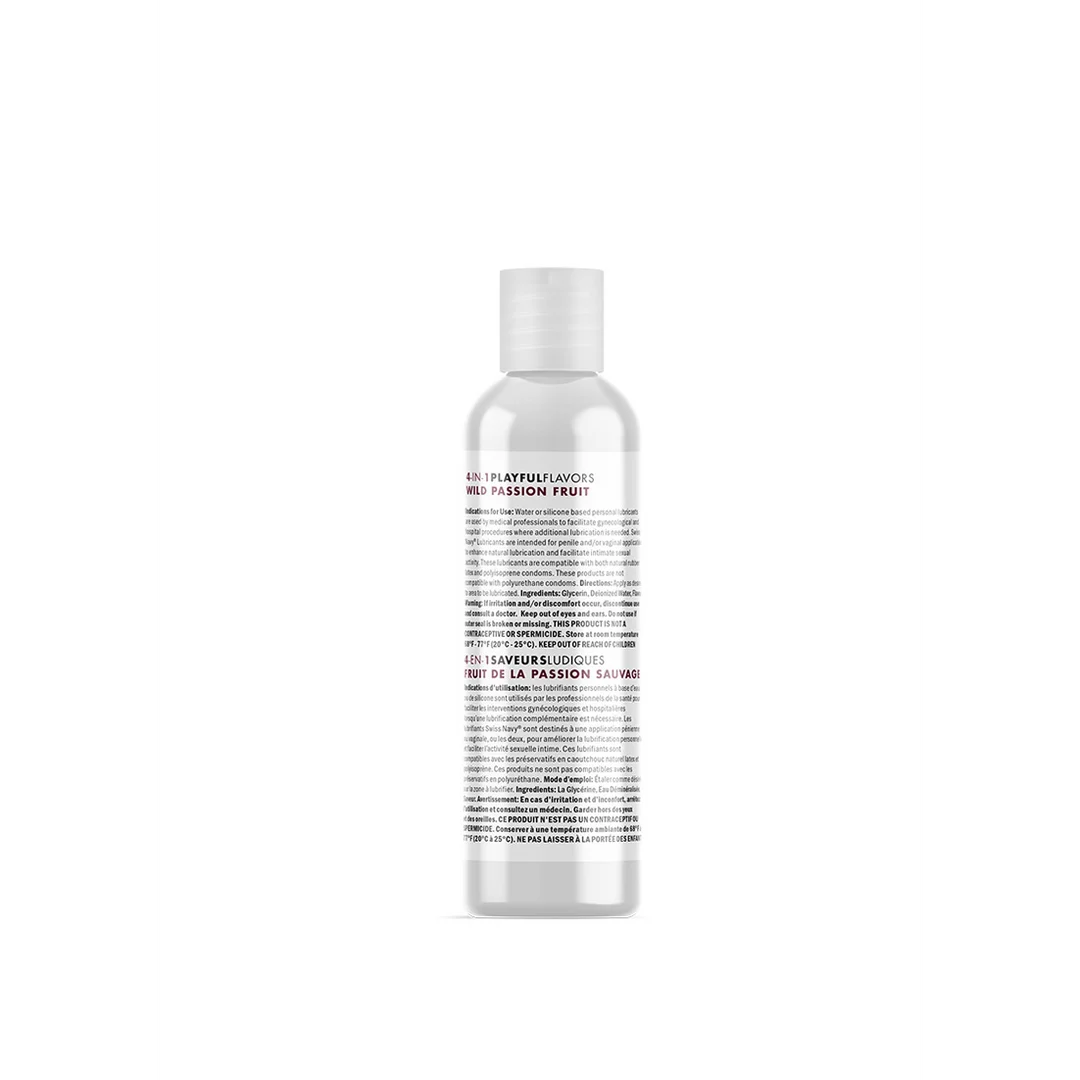 Lubricante con sabor 4 in 1 Playful Flavors, comestible y estimulante del calor, maracuyá, 29,5 ml, Swiss Navy - Imagen 2