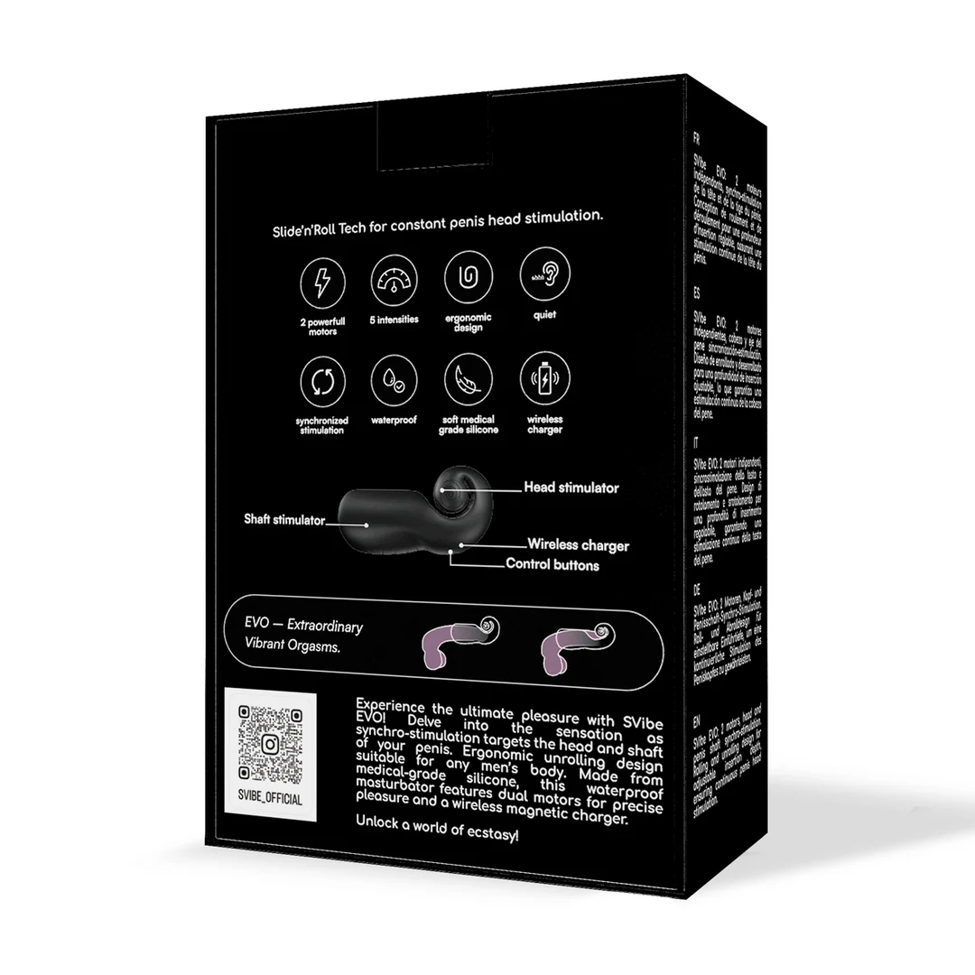 Snail Vibe EVO estimulador masculino dual negro - Imagen 2