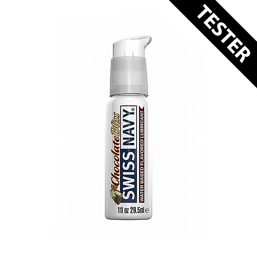 Lubricante de base acuosa – Gel lubricante comestible en frasco de viaje antiderrames – Chocolate – 30 ml – Swiss Navy - Imagen 1